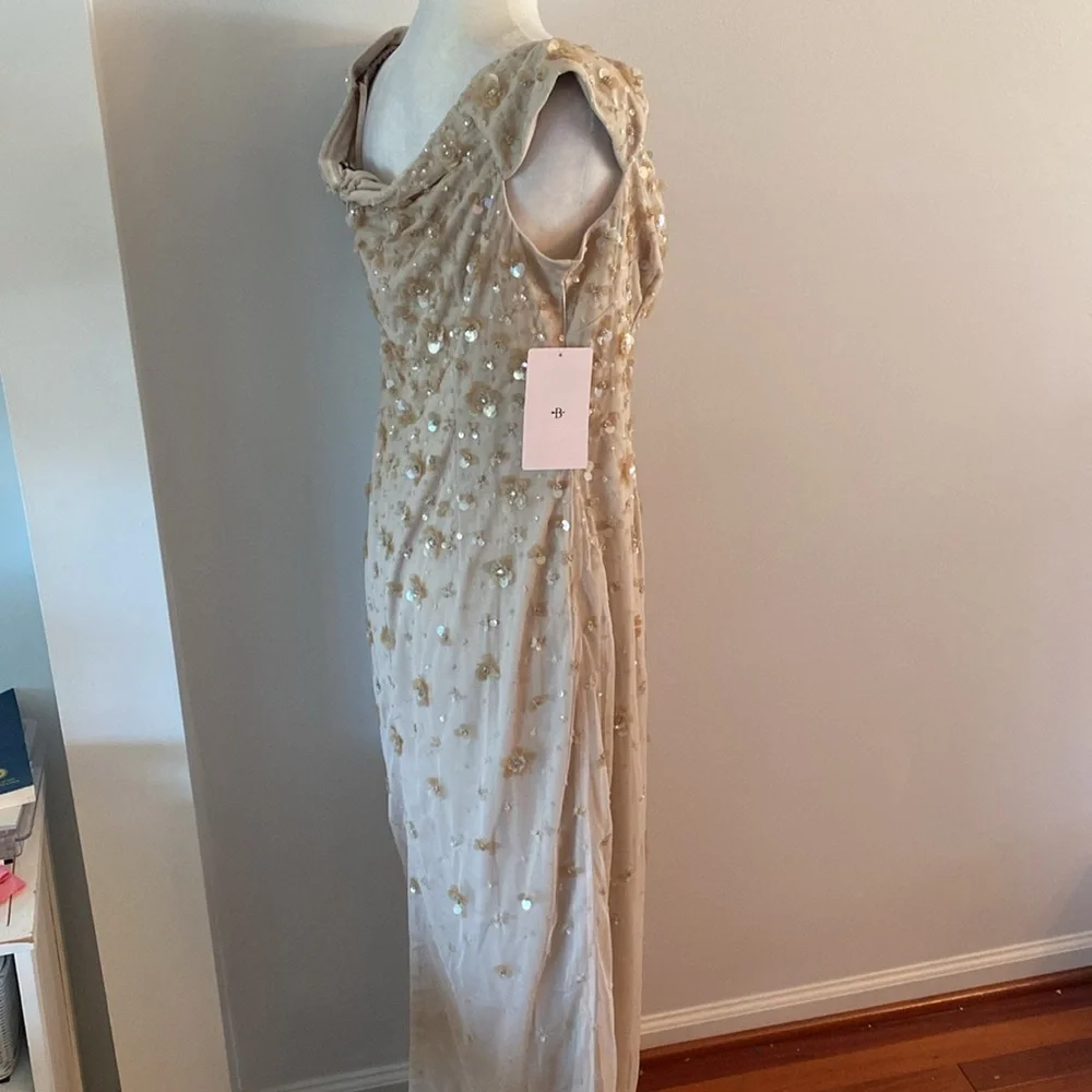 Adrianna Papell NWT off shoulder size 14 gown - Picture 9 of 16